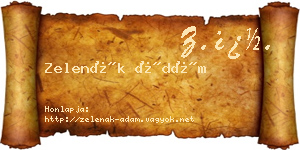 Zelenák Ádám névjegykártya